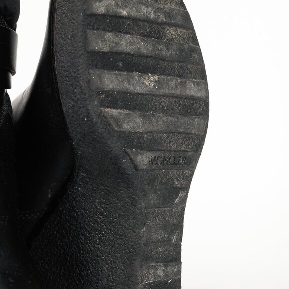 Moncler New Cernobbio Black Quilted Leather Wedge Boots - Picture 6 of 11